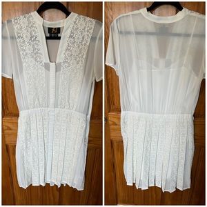 Anthropologie white shabby-chic dress